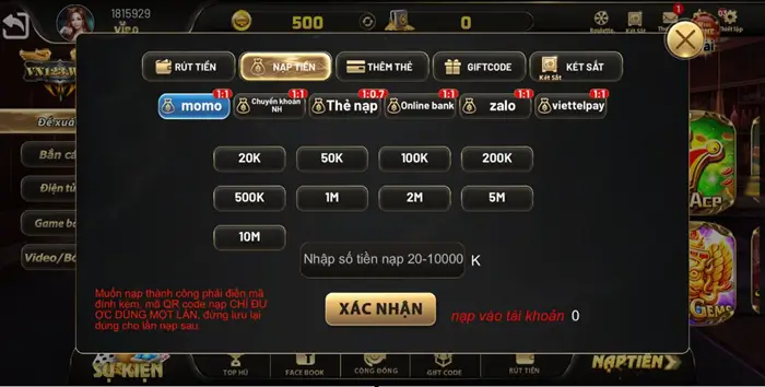 Nạp rút VN123 Win