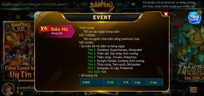 Khuyến mãi game bài Sanhux6 Club